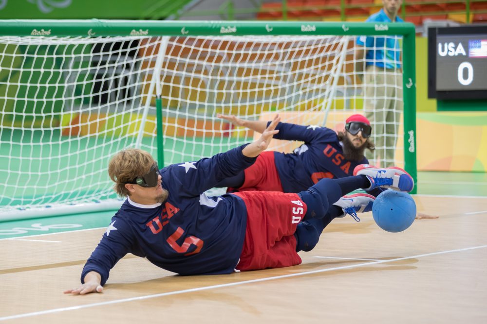 Rio 16 U S Men S Goalball Survives First Game In Tough Draw United States Association Of Blind Athletes