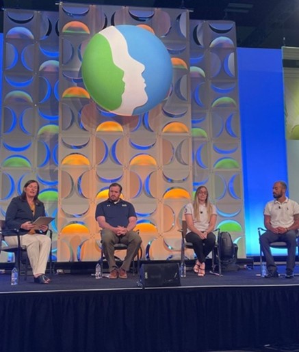 Ambassadors Eliana Mason and Zach Buhler speak at a panel at the AWHONN Conference in Colorado.