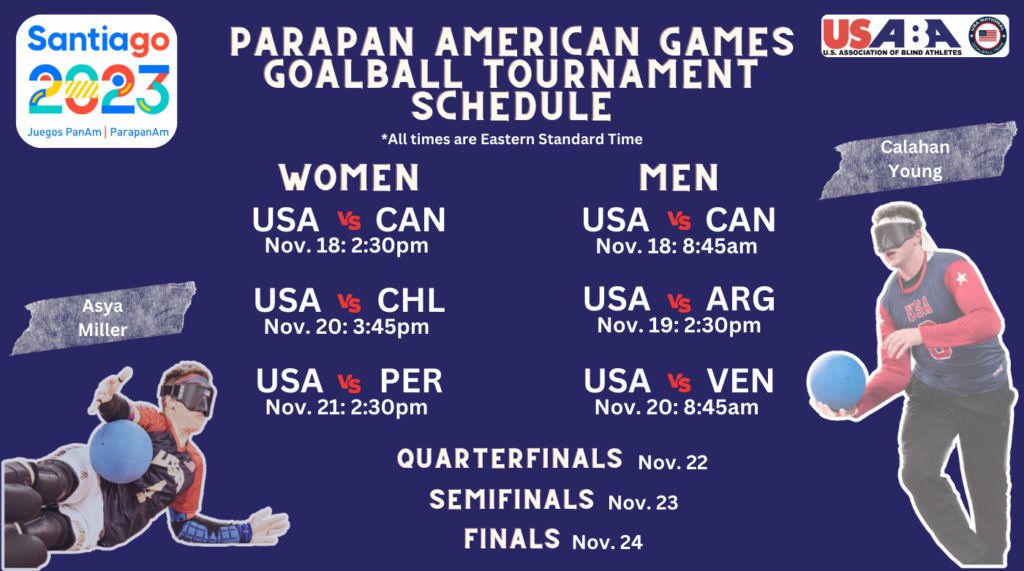 2023 Parapan American Games November 1726 Santiago, Chile U.S