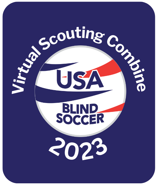 The USA Blind Soccer logo with the words "Virtual Scouting Combine" along the top and the year "2023" along the bottom